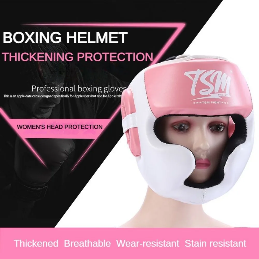 Women's Boxing Helmet Kids Fighting Muay Thai Head Protection Girls Sanda Fighting Head Protection Professional Training Gear