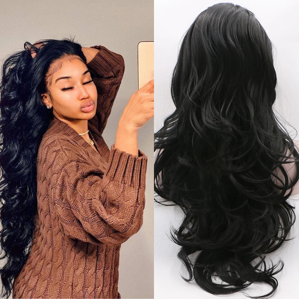 Lace Front Wigs For Black Women Long 30 inch  Loose Wave Middle Part Lace Wig With Baby Hair Easy Install  Human Hair Wigs