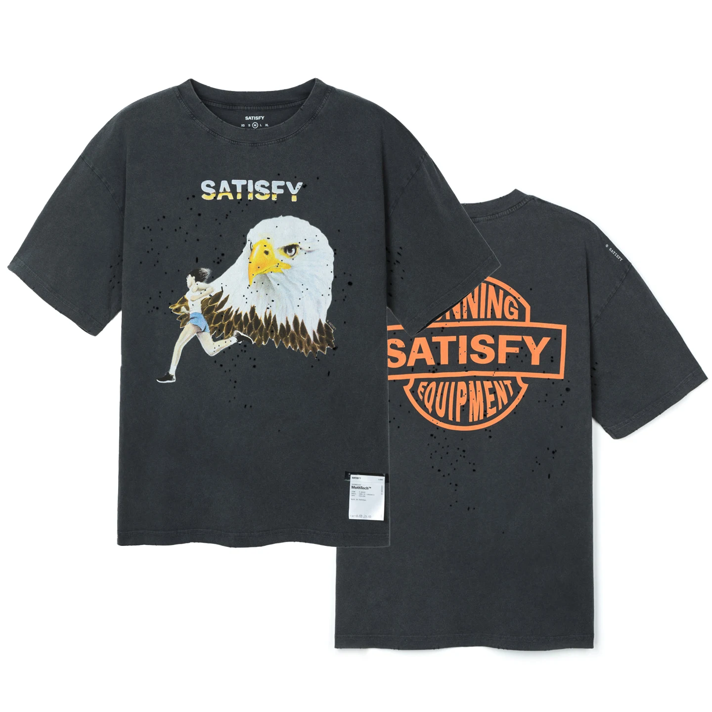 

Retro American Sle Long Sve T-irt MothTech Running Loose Fit ort Sve Print Cotton Breathable Casual round Ne