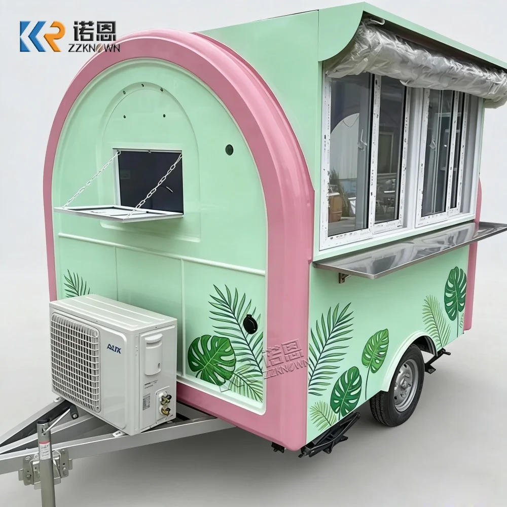 

Fully Equipped Mobile Food Truck - Multi-Function Coffee Hot Dog Ice Cream Street Kitchen Fast Food Trailer
