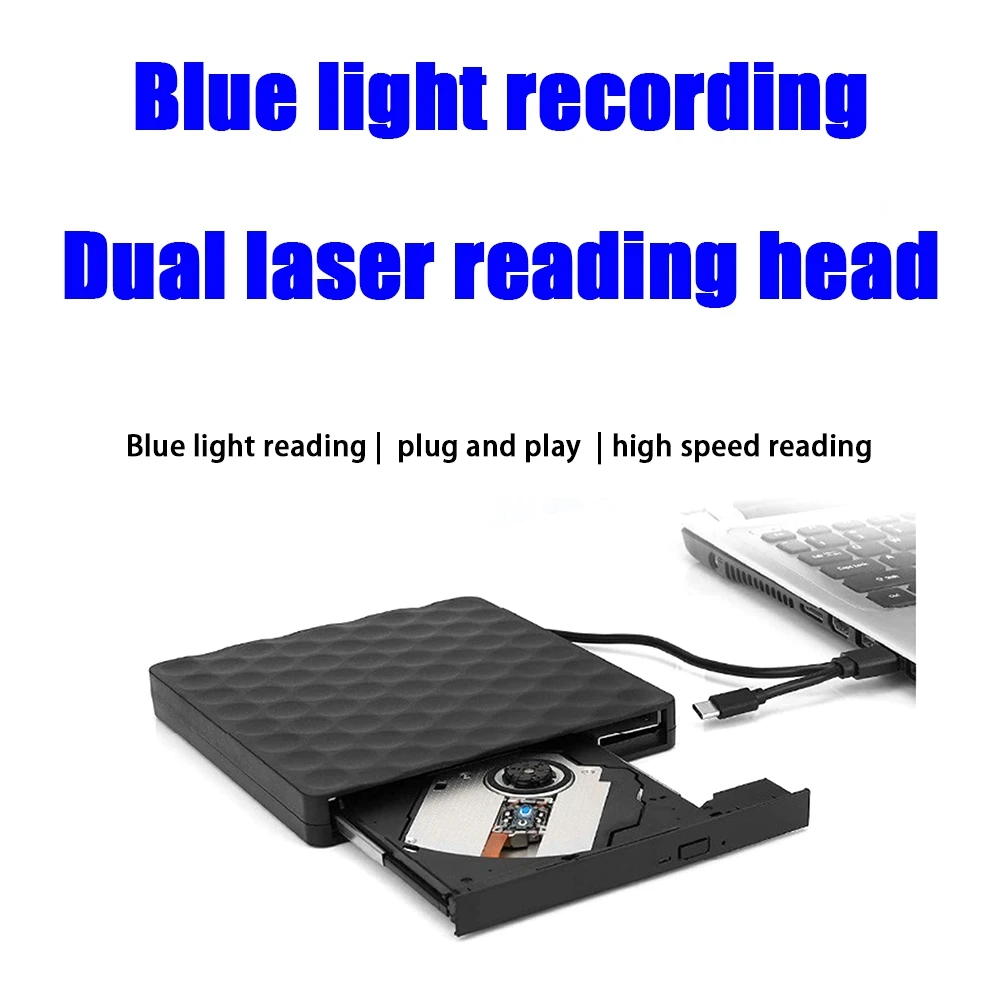 

AY14 -USB3.0 External Mobile Blu-Ray Recorder TYPE-C DVD Burner Portable Blu-Ray Drive Support 3D 25G 50G For Desktop Laptops