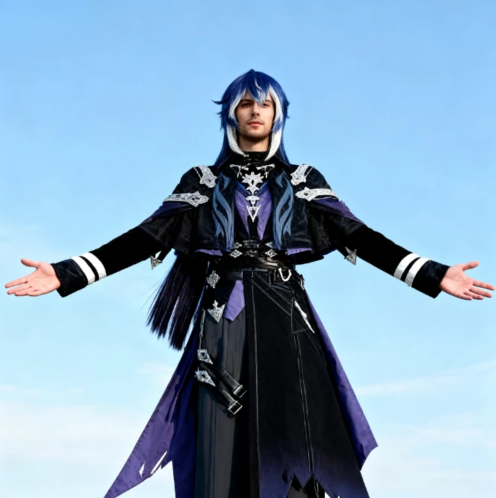 

Flins Cosplay Game Genshin Impact: Song of The Empty Moon Flins Cosplay Costume Male Role-playing Costume with Wig Full Set