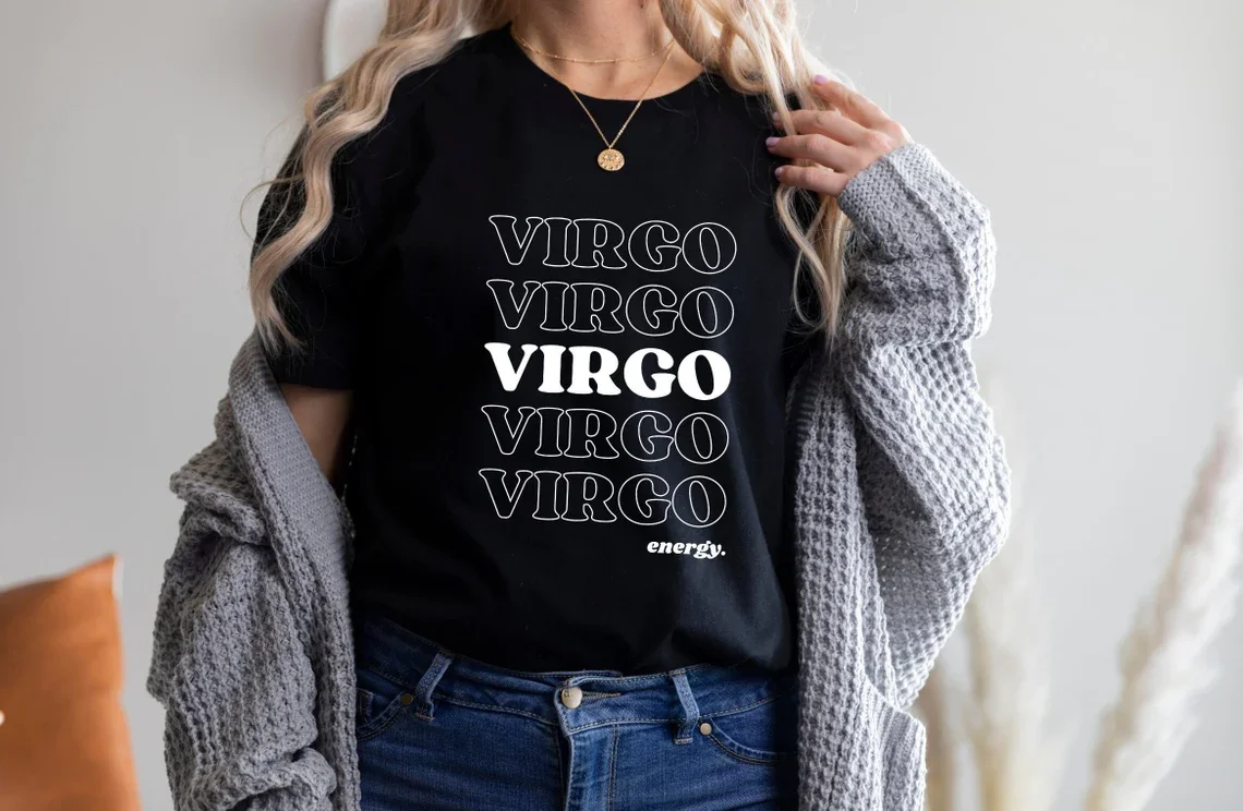 Skuggnas Virgo Energy T-Shirt Unisex Fashion Tumblr t shirt Virgo Shirt Gift for Wife Birthday Gift Cotton t shirts