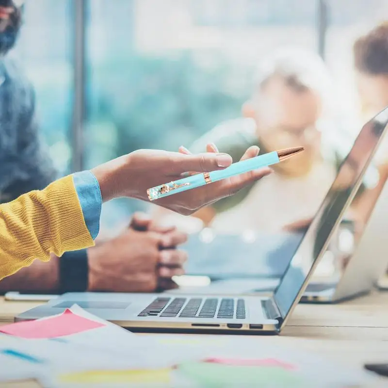 Bolígrafos de escritura para mujer, suministros de escritura y corrección con Clip de perlas de flores para escribir diarios