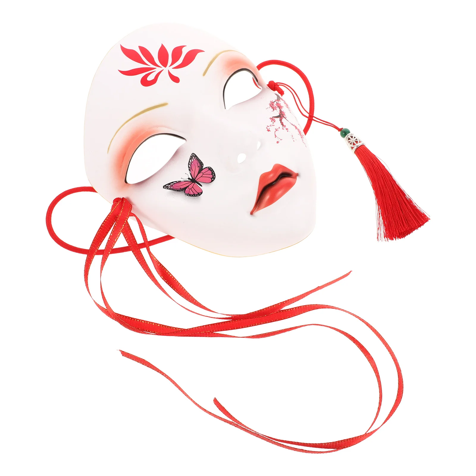 

Chinese Style Full Face Mask Red Masquerade Party Stage Performance Halloween Decoration Cosplay