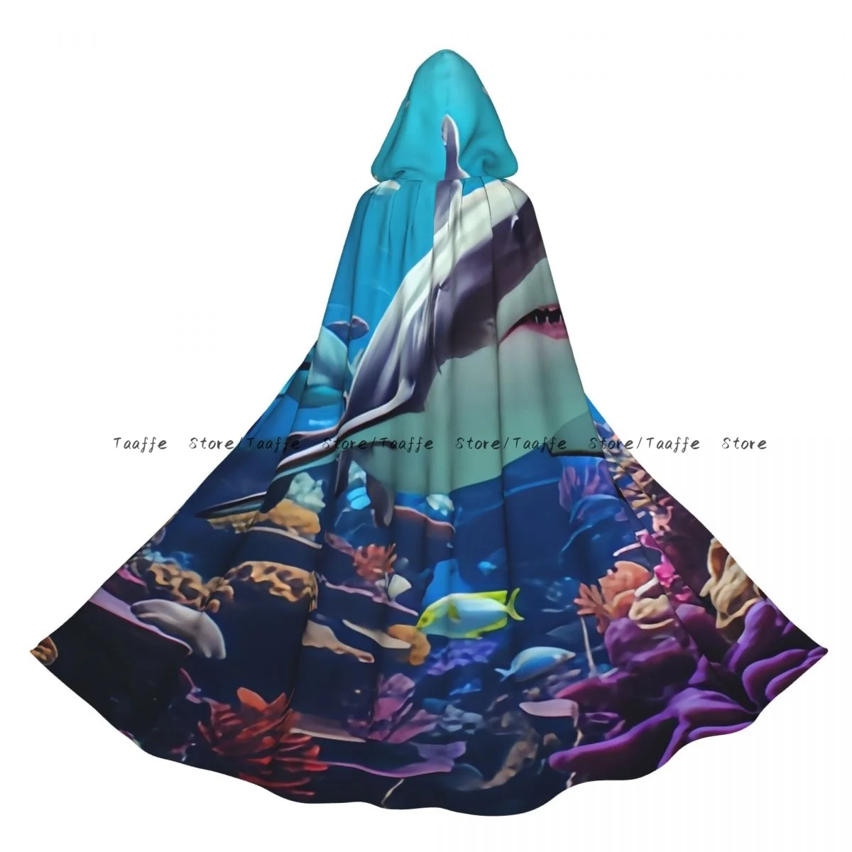 

Underwater Scene Tropical Seabed Witch Cloak Halloween Cosplay Costume Adult Unisex Cloak Retro Ages Cape