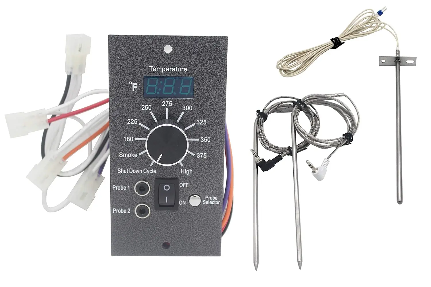 Digital Temperature Control Panel Kit for Pellet Smoker Grills with Dual Probes and RTD Sensor