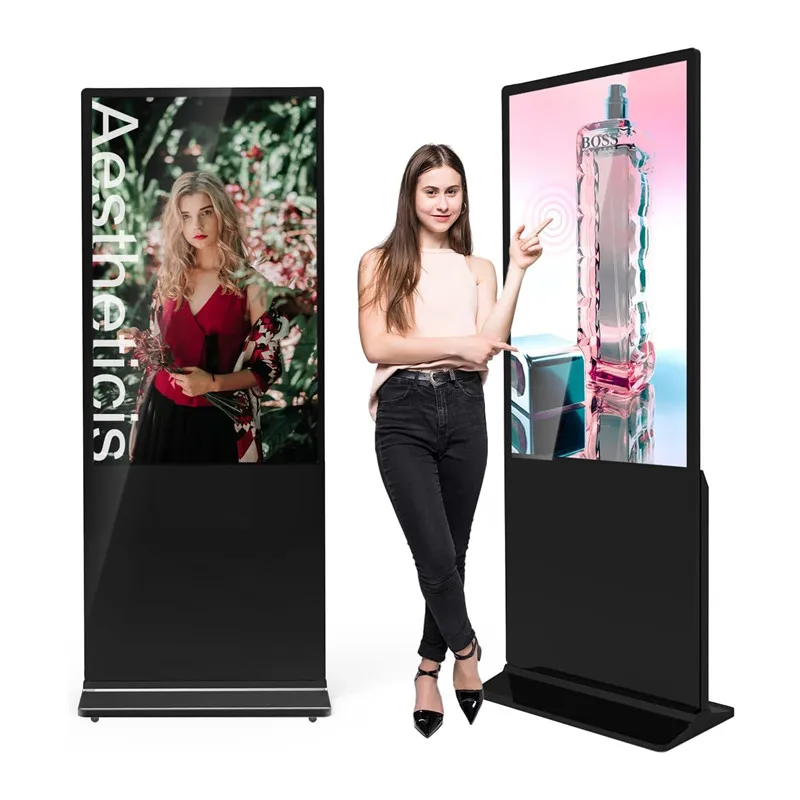 55-Inch Screen Interactive Digital Signage Advertising Kiosk Wifi Touch Screen Floor Standing LCD Display