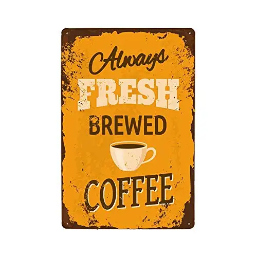 

8x12 Inch Retro Metal Coffee Theme Metal Tin Signs Cafe Shop Plaque Vintage Bar Pub Wall Decorative Poster Home Decor aasd-05