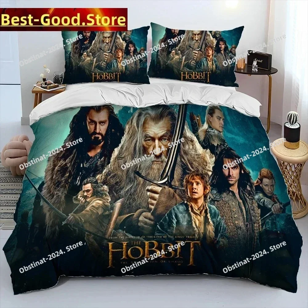 L-Lord Of The Rings H-Hobbit Bedding Set Printed Bed Set With Pillowcase Bed Duvet Cover Single Double Queen Super King Size