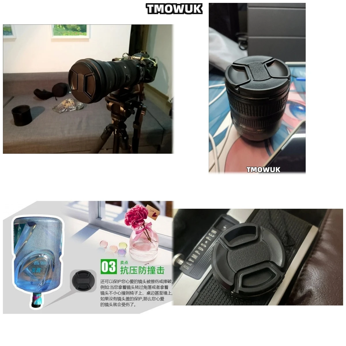 

For Canon EOS R1 1D Mark IV 60D 800D 600D M10 Rebel T6 550D Camera Lens Cap Protective Cover Center Pinch Snap-on 49mm 52 55 58