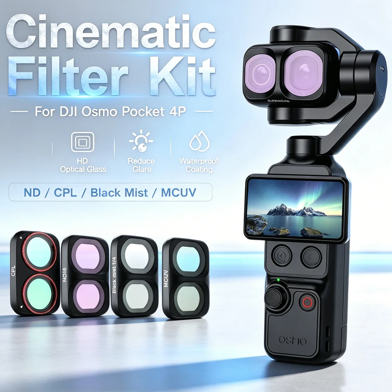 Camera Lens Filters Kit for DJI Osmo Pocket 4 PRO ND 8 16 32 64 NDPL CPL MCUV Filter Set Anti Scratch Optical Glass Accessory
