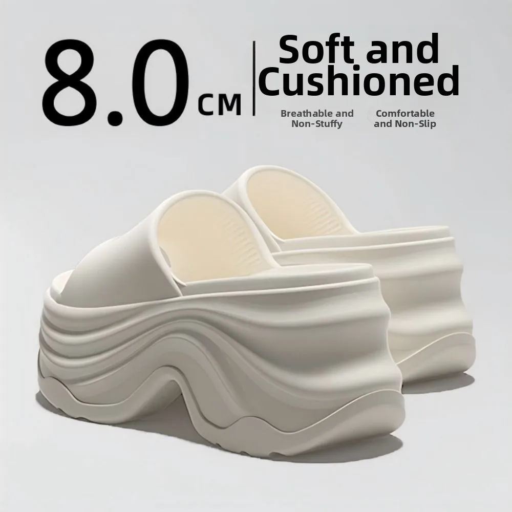 Erhöhte Absatzhöhe Dicke Sohle Anti-Rutsch-Slipper für Damen mit 10 cm Absatz, geruchshemmend, aus EVA – Coole Slipper – Detail 10