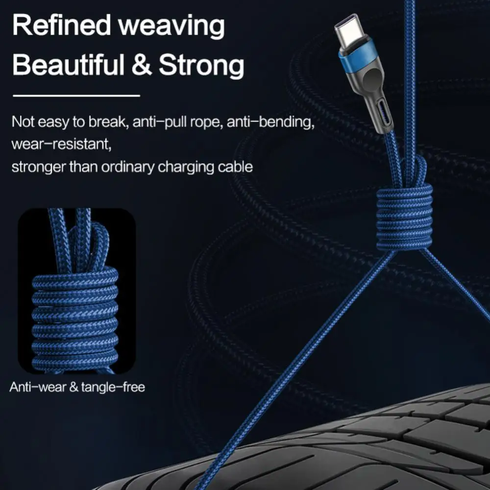Fast Charging Data Cable 5A 100w Type C to Type C for MackBook Xiaomi iPad Notebook Double USB C to USB C Cable 2m