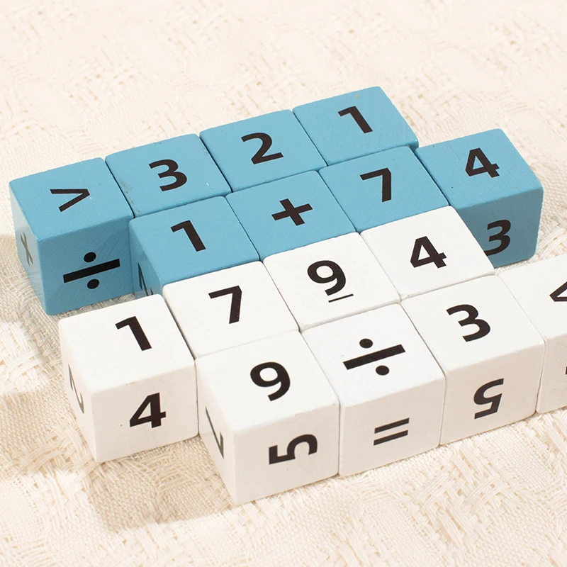 Bloques de batalla de cálculo de números de madera para niños, suma, resta, multiplicación, operación de división, juegos de matemáticas, juguetes educativos