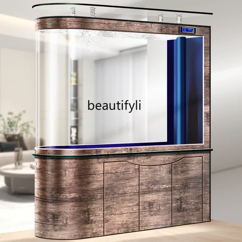 

FG40Entry door porch partition screen, fish tank living room, new bottom filter medium and large household aquarium