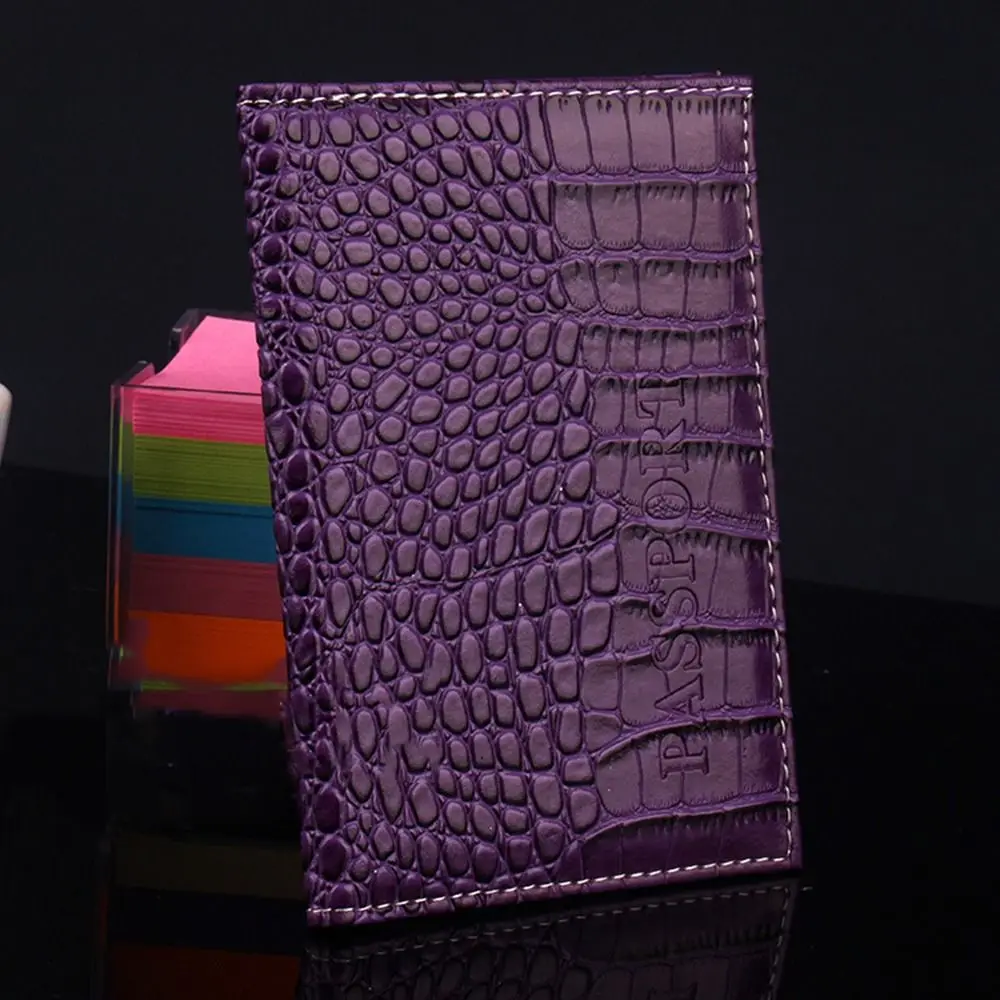 New PU Travel Organiser Crocodile Wallet Case Bags Document Tickets Holder Passport Holder Unisex