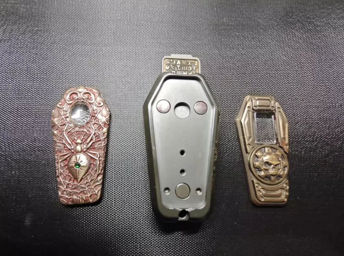 Escheletro da lancio in zirconio con numero uniforme EDC usato + cursore di agitazione con toppa per lucernario ragno Giocattoli di decompressione