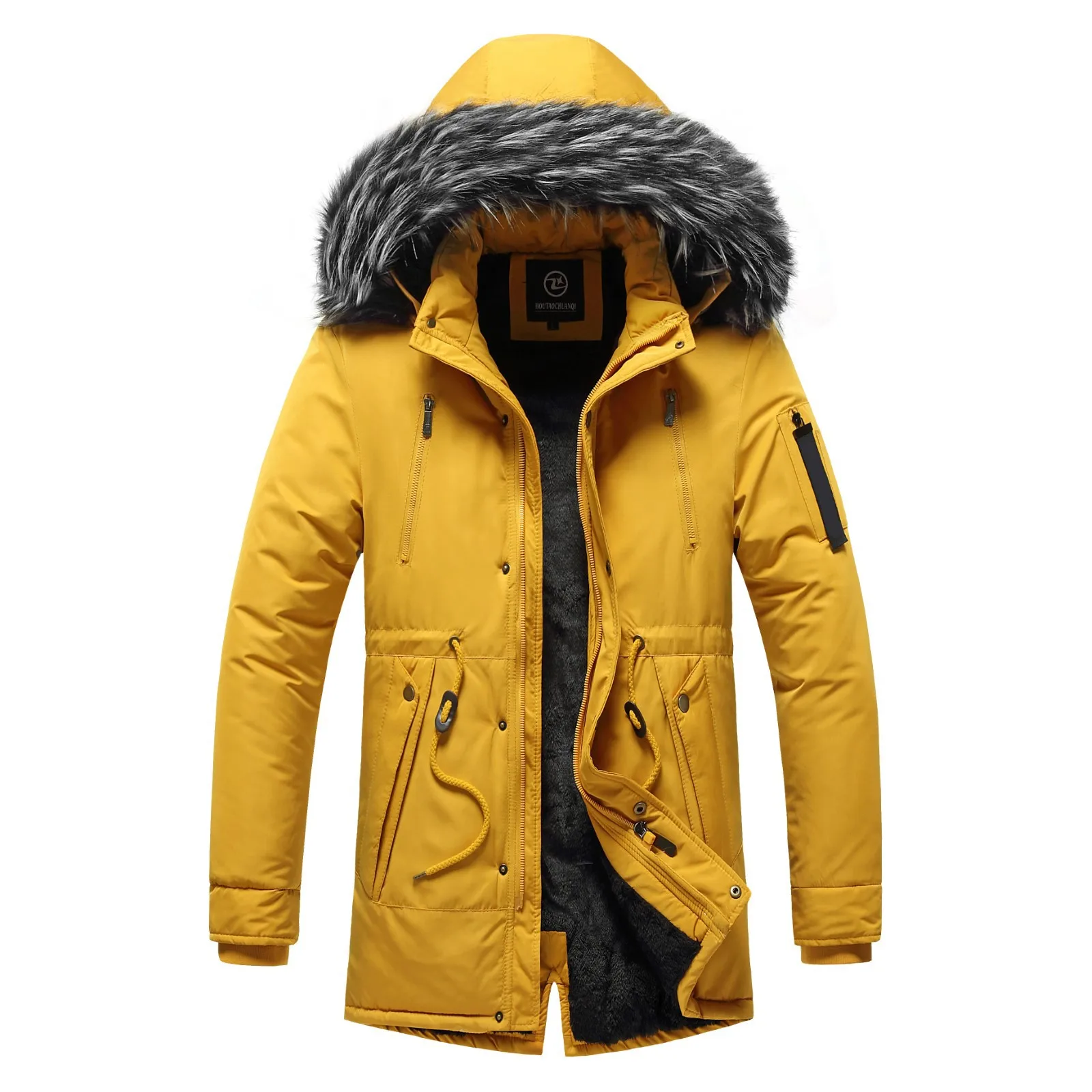 Winter Men Warm Jacket Men Cotton Windproof Casual Parkas Jacket Coat Men Fur Collar Thicken Outwear Detachable Hat Jacket Male