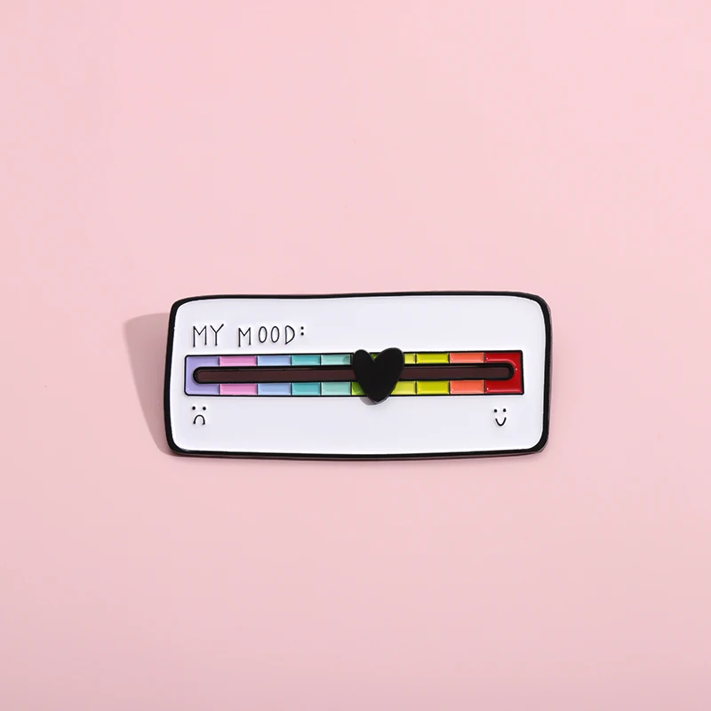 Meine Regenbogen Stimmung Brosche Spaß Stimmung Umwandlung Emaille Pin Skala Pin mit beweglichen Herz Folie Abzeichen kreativen Schmuck großes Geschenk