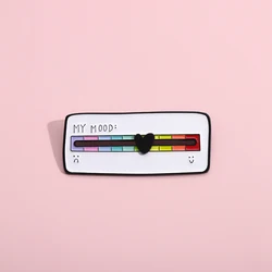 My rainbow Mood Brooch Fun Mood Conversion Enamel pin Scale Pin with Moveable Heart Slide Badge Creative Jewelry Great Gift