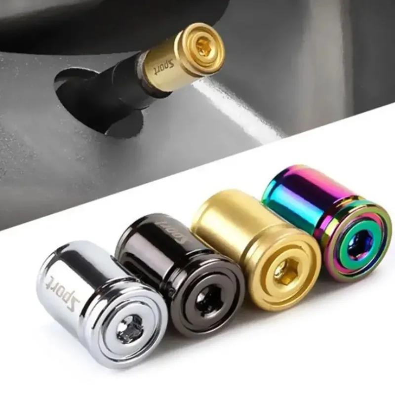 4Pcs Car Tire Valve Cap Wheel Valve Cover Anti-theft Dust-proof Brass plating Vehicle Valve Cap Creative Car Styling Accessories