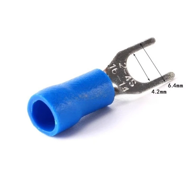 Garfo SV2-4, terminal prensado a frio tipo U inserção isolante tipo Y, mola grossa 0,5