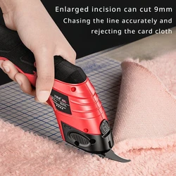 4.2V Electric Scissors For Cloth Carpet Leather USB Rechargeable Leather Trimming Scissors Cordless Fabric Cutting Machine