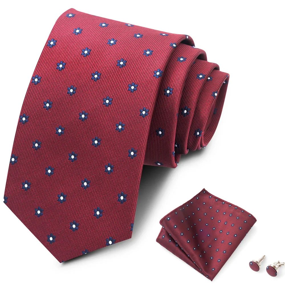 Luxusmarke, 8 cm, Krawatten-Einschubtaschentücher und Manschettenknöpfe-Set für Herren, goldenes Paisley-Muster, Geburtstagsgeschenk, Krawatten- und Anzugaccessoires, passend für Partys. – Detail 8