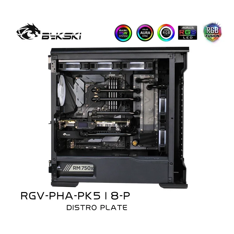 Bykski Waterway Board Kit For PHANTEKS PK518 Case, Water Reservoir For PC CPU GPU Cooling System 5V/12V RGV-PHA-PK518-P