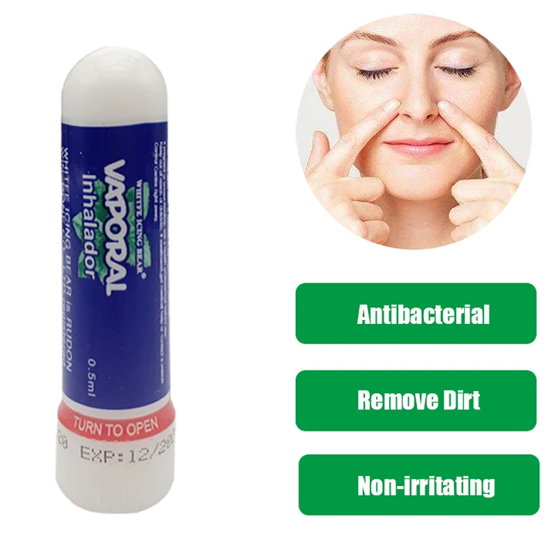 Thailand Nasal Inhaler Treatment Nasal Congestion Runny Asthma Cool Herbal Refresh Ointmen Health Nose Care