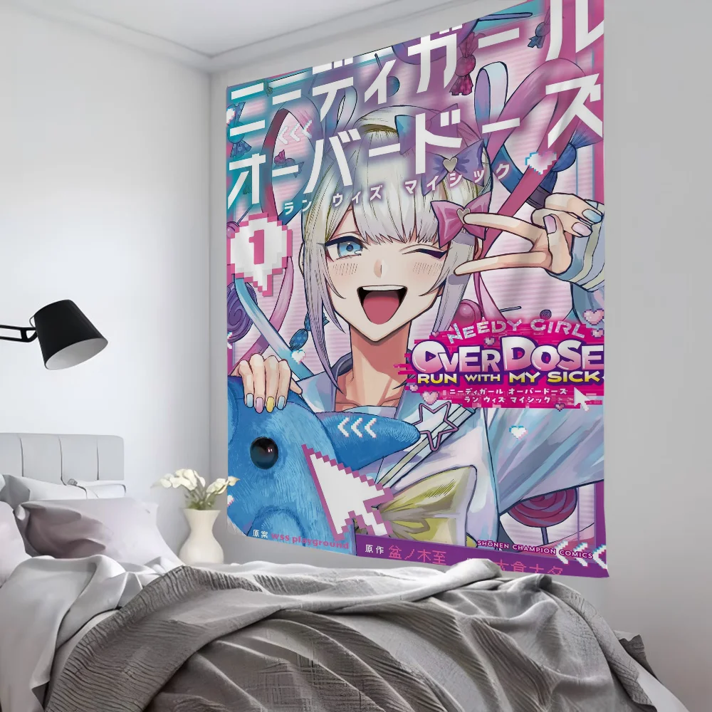 

1pc Needy Girl Streamer Overload Tapestry Room Decor Wall Cloth Party Hanging Background Room Decor Baby Room