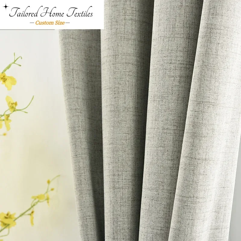

Custom Modern Colorful Linen Meteor Coated Blackout Curtains for Living Dining Bedroom Full Blackout Customized Elegant Style