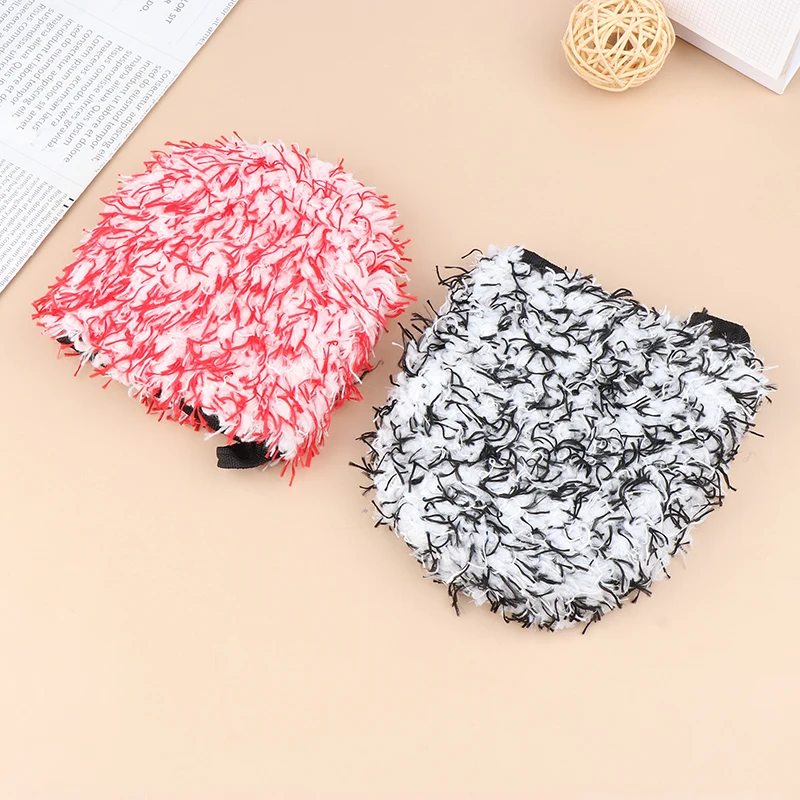 New 1Pc Shag-pile Microfiber Car Wash Glove Double-Side Finger Pocket Car Wheel Wash Mitt For Car Cleaning Auto Detailing view 4