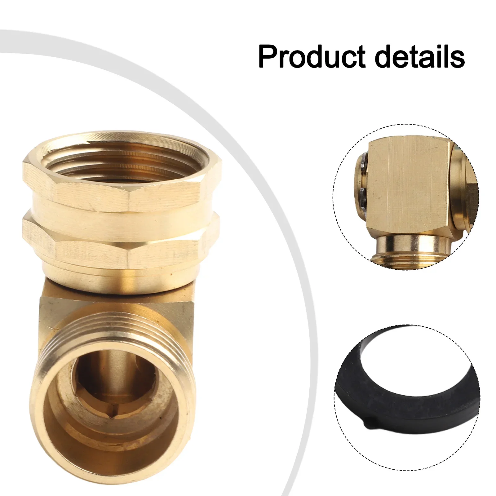 

1pc Garden Hose Swivel Elbow Connector 90 Degree Solid Brass Adjustable Adapter For Garden Watering Outdoor Washing Task