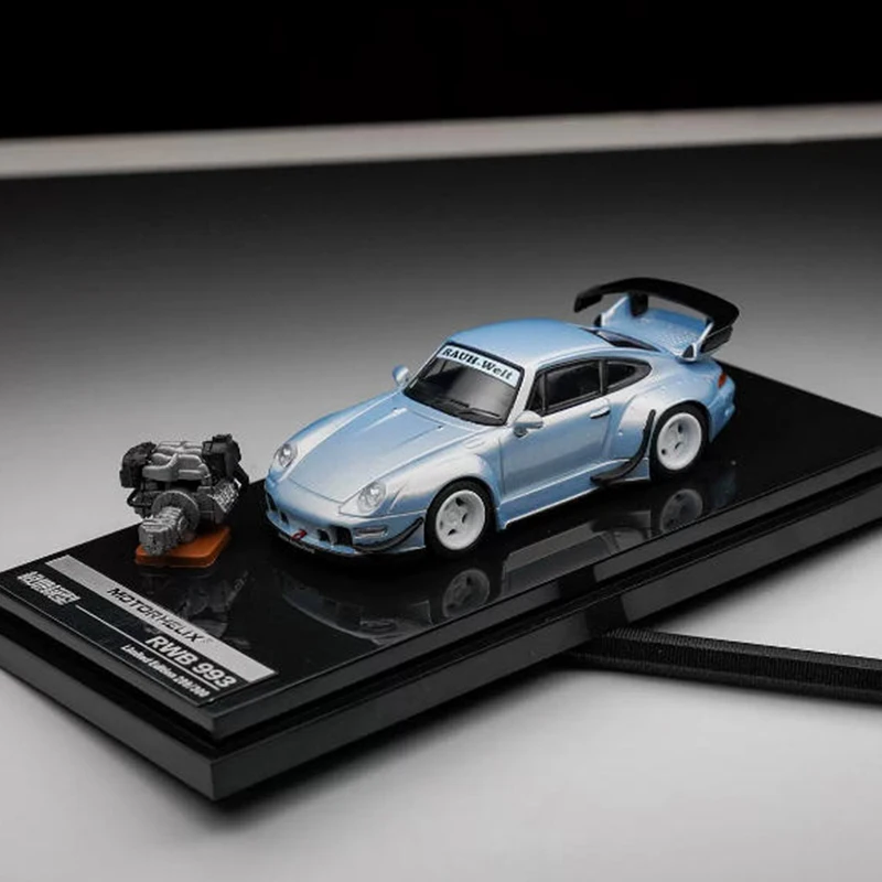 MOTORHELIX Diecast Original 1:64 Maßstab RWB993 Simuliertes Legierungs-Automodell Statische Ausstellung Sammlerstück Geschenk Souvenir Dekoration