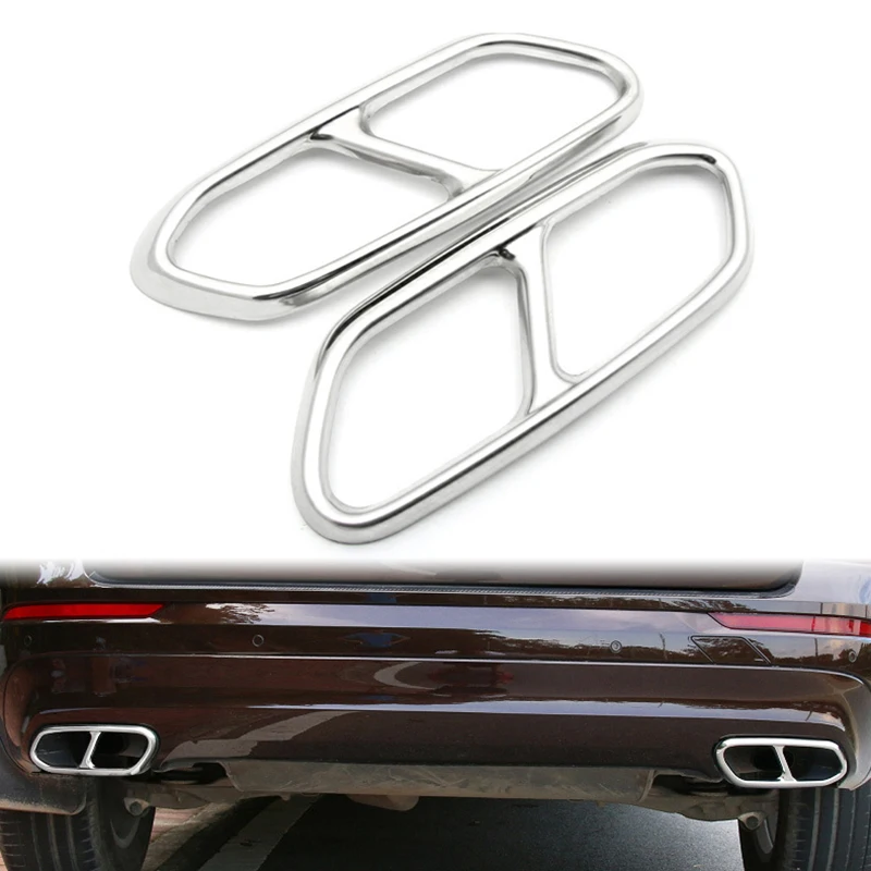 

Car Tail Throat Decorative Frame for Volvo XC90 S90 XC60 S60 XC40 Stainless Steel Exhaust Pipe Decorative Covers Trim Sticker