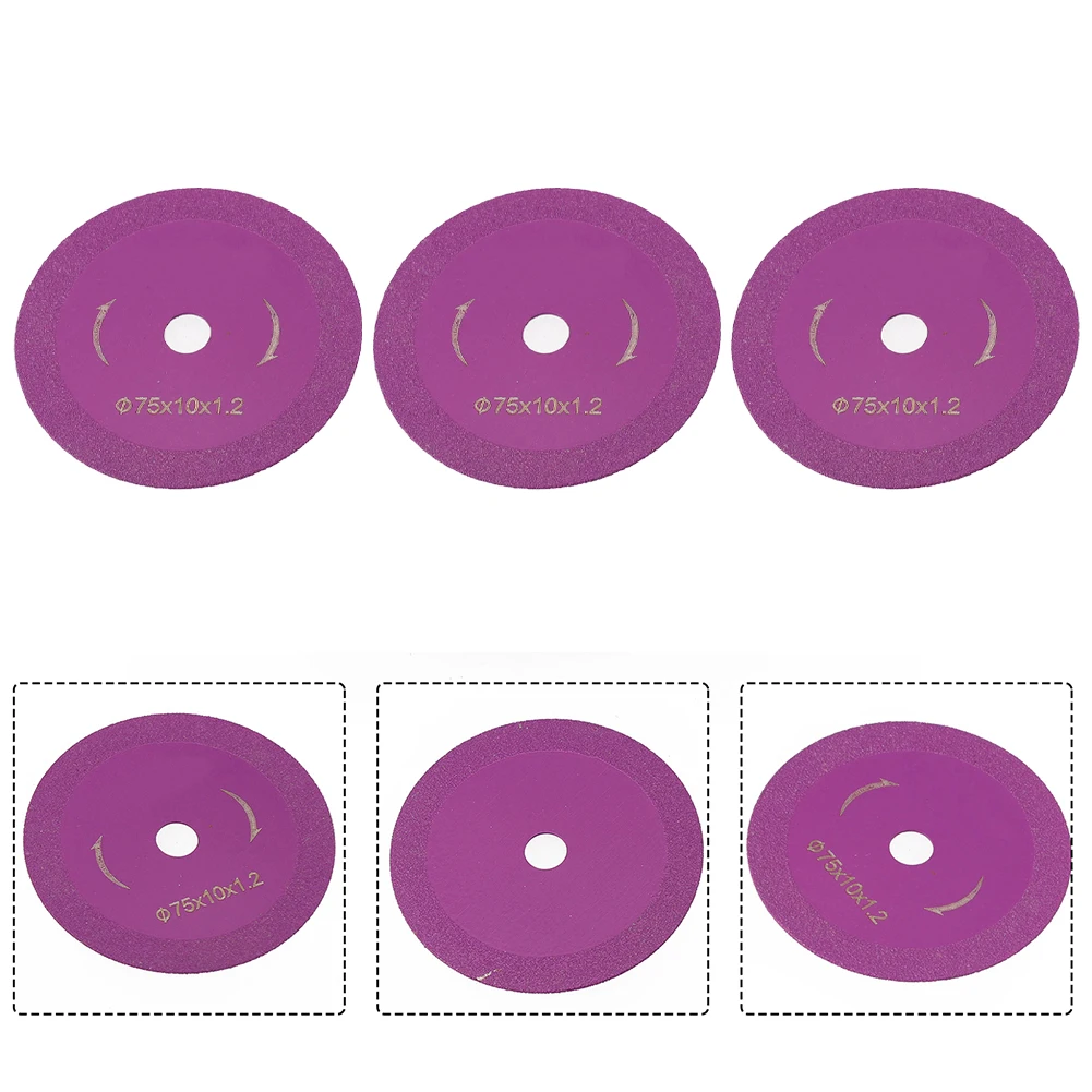 3pcs 75mm Cutting Disc Multifunctional Cutting Saw Blade For Angle Grinder Glass Cutting Disc Saw Blade Wheel Power Tools
