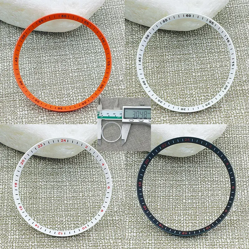 

30.5mm Plastic Watch Chapter Ring Fits SKX007 SKX009 SRPD Watch Case NH35 NH36 Automatic Movement Men's Watch Inner Ring Parts