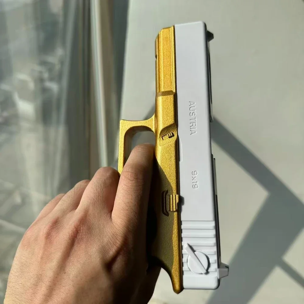 Weißgoldene Spielzeugpistole, 2026 Neues Outdoor-Spielzeug mit Weichen Gummibällen, Verwendet 7-8 mm Weiche Gummigeschosse – Detail 3