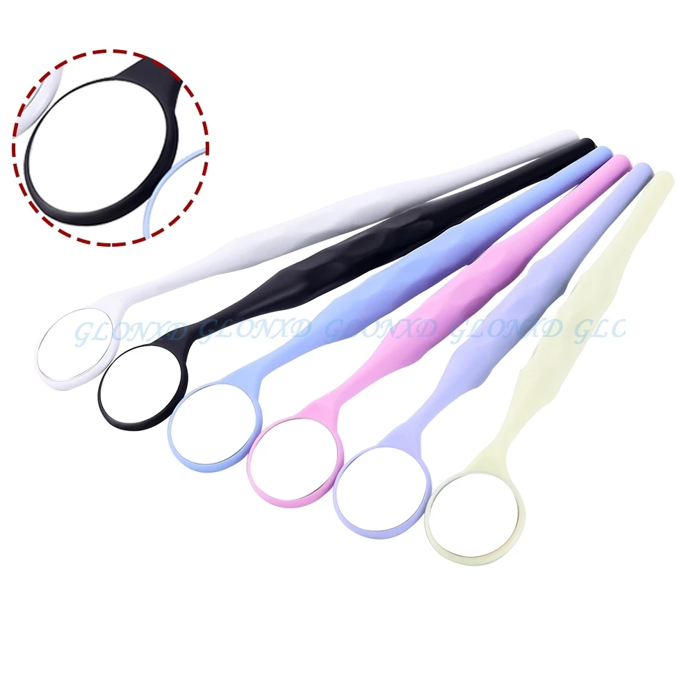 2pcs/bag Dental Examination Mirror Dentist Oral Examination Mirror Autoclavable Stainless Steel Lens DentistryTools Random Color