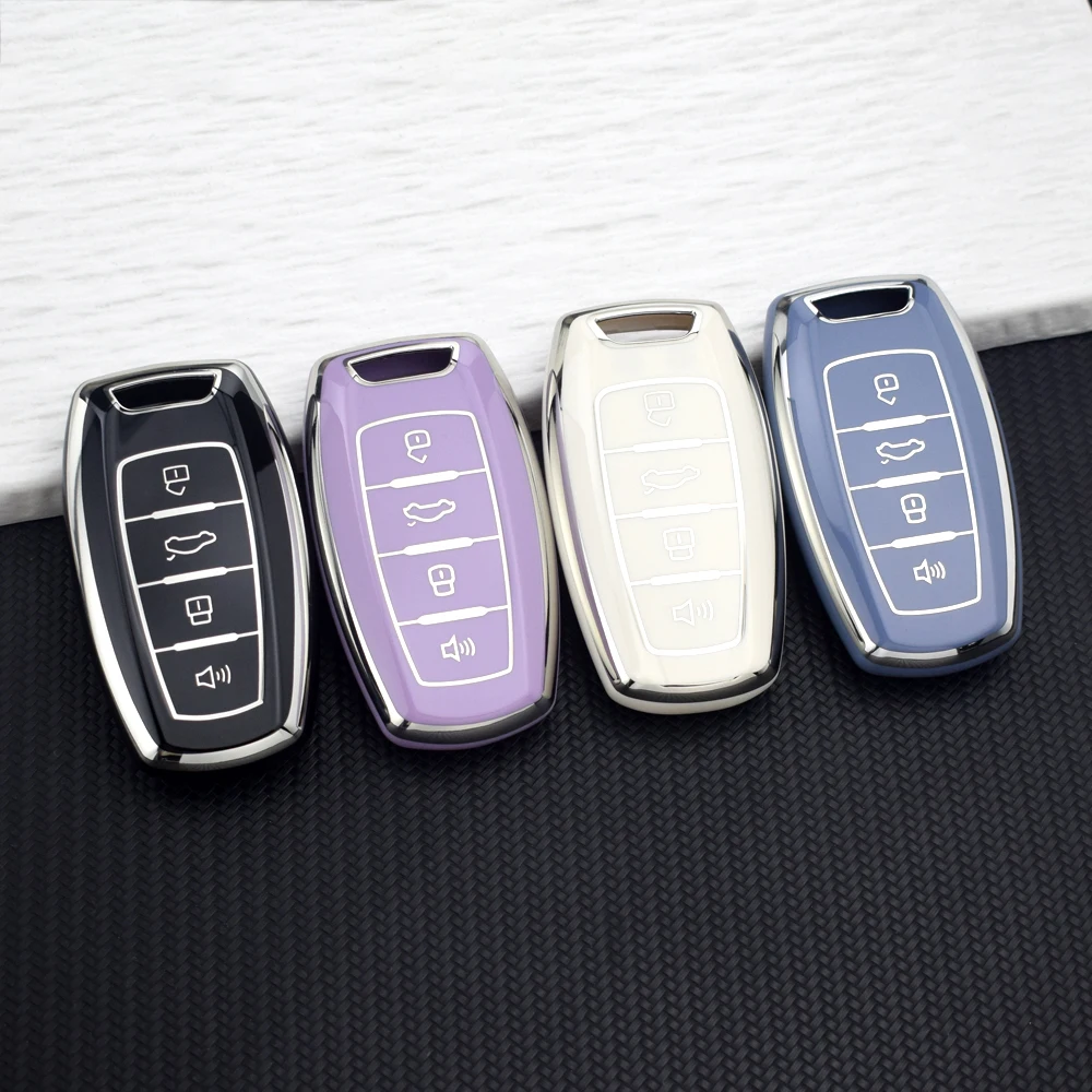 4 Buttons New TPU Car Key Case Cover for Great Wall Haval Hover H1 H4 H6 H7 H9 F5 F7 H2S GMW Coupe Protected Keyless Case Rings
