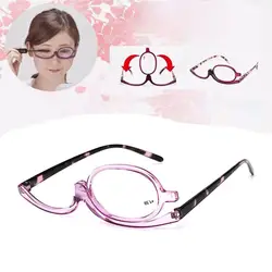 +1.0~+4.0 Diopter Rotating Makeup Reading Glasses Colourful Frame Eyewear Folding Eyeglasses Vision Care Magnifying Glasses