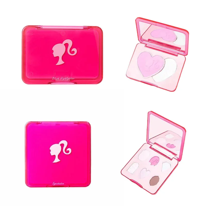 Miniso Cartoon Barbie Series Eye Shadow Palette for Girls, Sweet Cute Highlighter, Long-Lasting, Easy To Color, Portable Blush