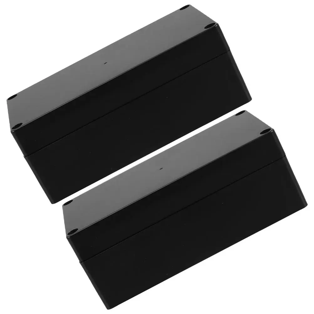 2Pcs Waterproof Junction Box Black Plastic Outdoor Electrical Enclosure Easy Installation Weatherproof Power Connection Case