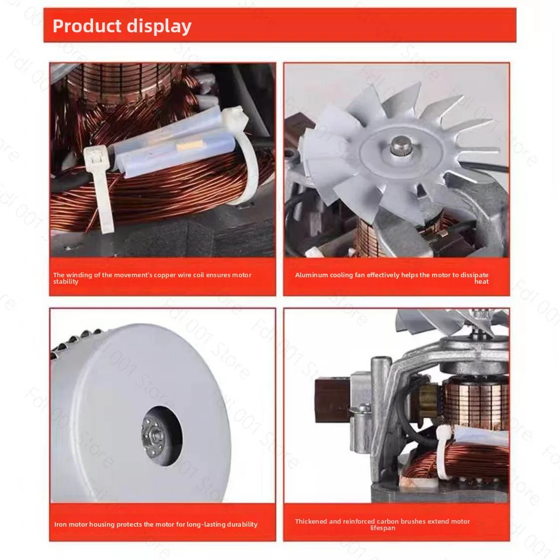 Cyclone Industrial Vacuum Motor Pure Copper Wire for Dust Extractor Accessories