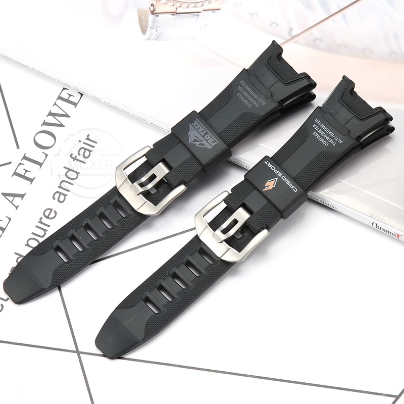 Resin Rubber Strap For Casio ProTrek PRG-110 PRW-1300 PAW1300 Men Sport Waterproof Replacement Band Bracelet Watch Accessories