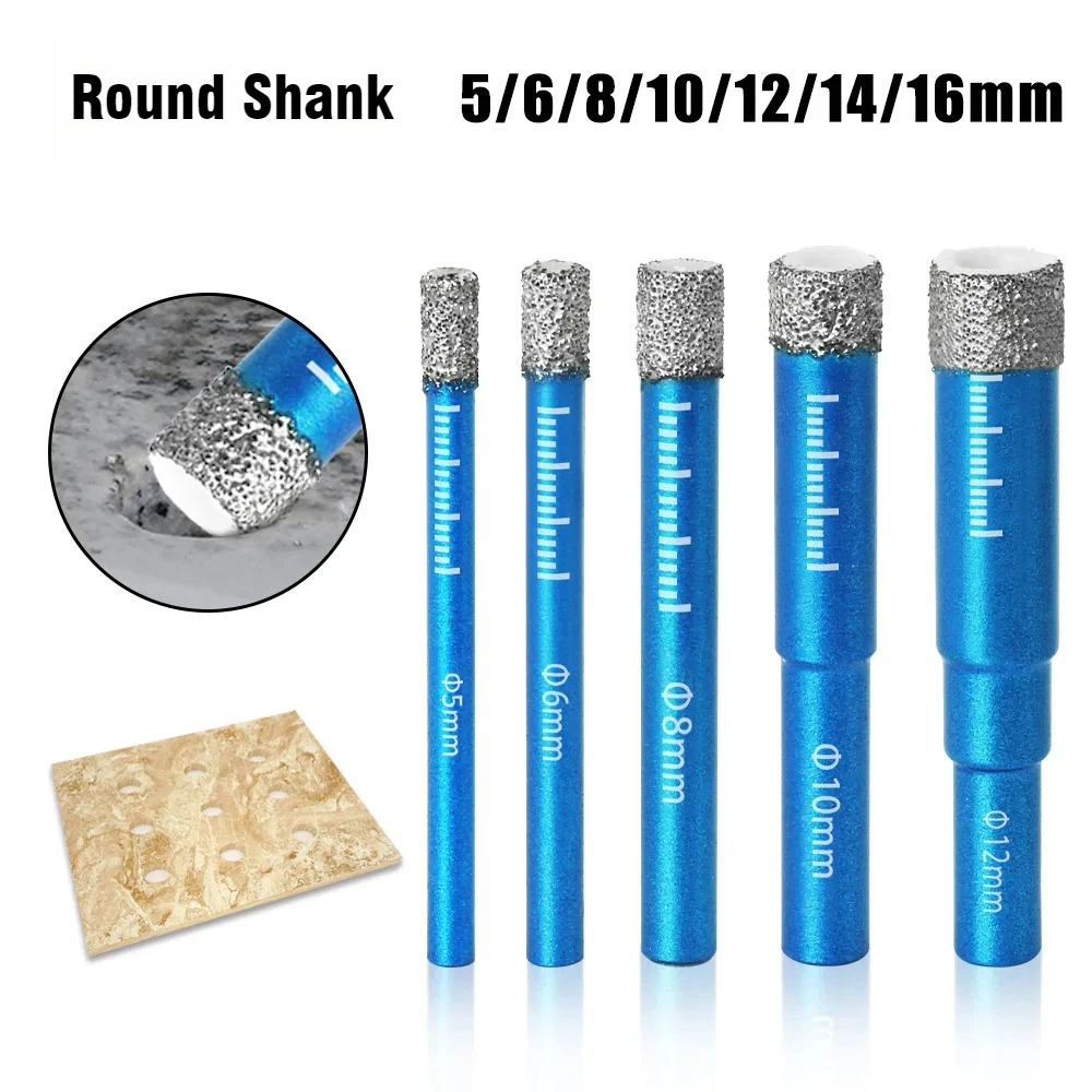 

1 шт. 5-16 мм алмазная пайка для сухого сверления, фарфоровая чашка, пила, керамический мрамор, гранит, открывалка для плитки, кольцевая пила, резак с круглым хвостовиком