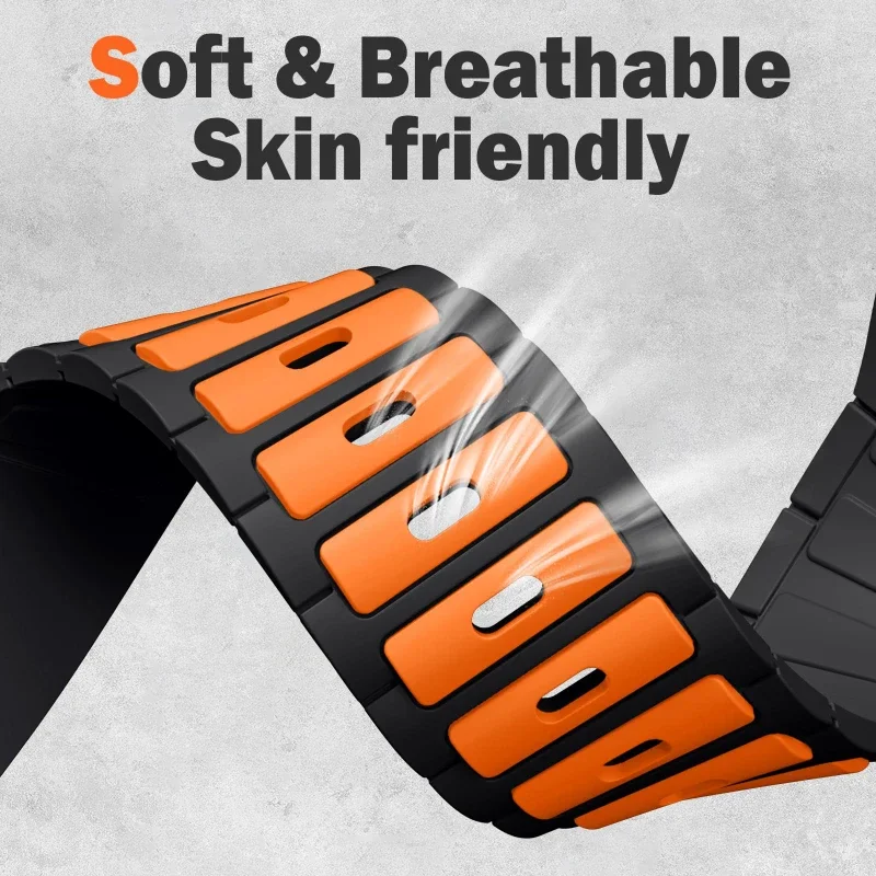 สายซิลิโคนสําหรับ Apple Watch Band 46 มม.40 มม.44 มม.49 มม.45 มม.41 มม.38 มม.42 มม.44 มม.สร้อยข้อมือ iWatch Series 10 9 8 7 6 SE Ultra 2