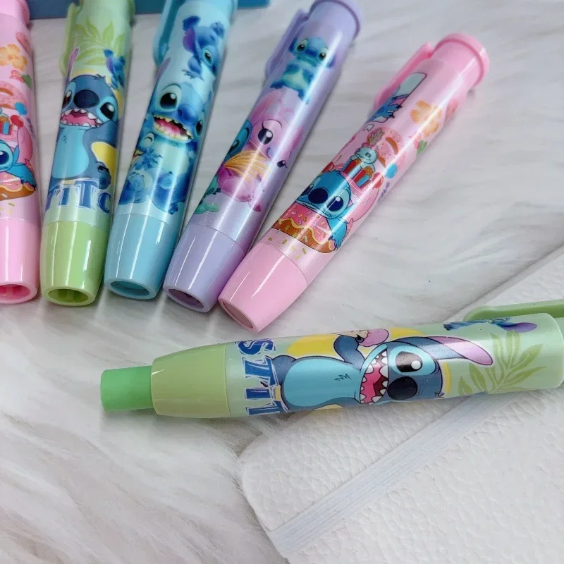 Disney Lilo Stitch Eraser Cartoon Stitch Lipstick Shape Eraser Fun Press Eraser Student School Supplies Stationery Birthday Gift